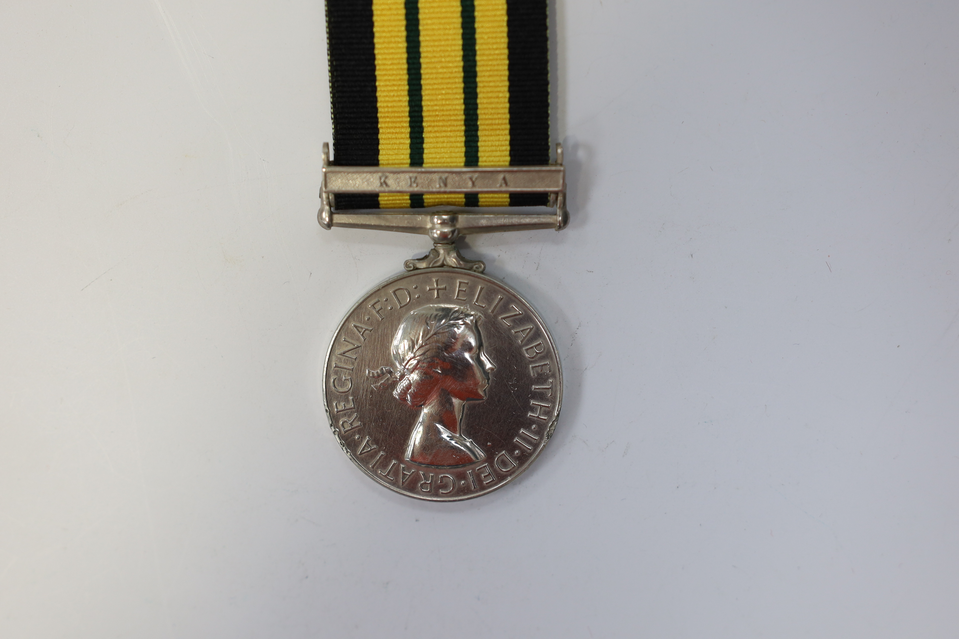 A QEII Africa General Service medal with Kenya clasp to 23200805 Pte. F.Sewell. Glosters.